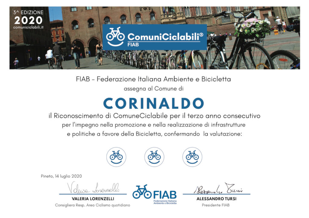 Attestato Comune Ciclabile